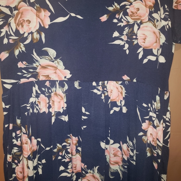 NWT Nemidor Dark Blue Floral Maxi Dress Size 20 - Picture 7 of 10